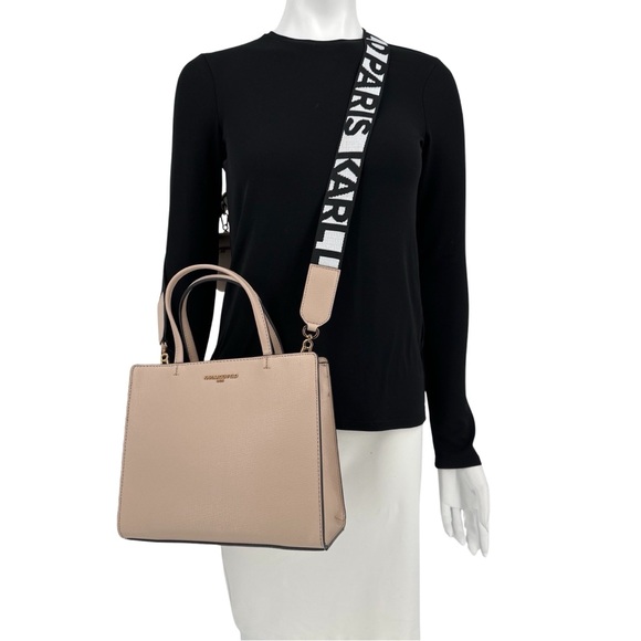 NWT beige/nude/crème color KARL LAGERFELD Paris Maybelle Satchel Bag, top handle